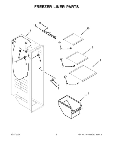 Freezer liner parts