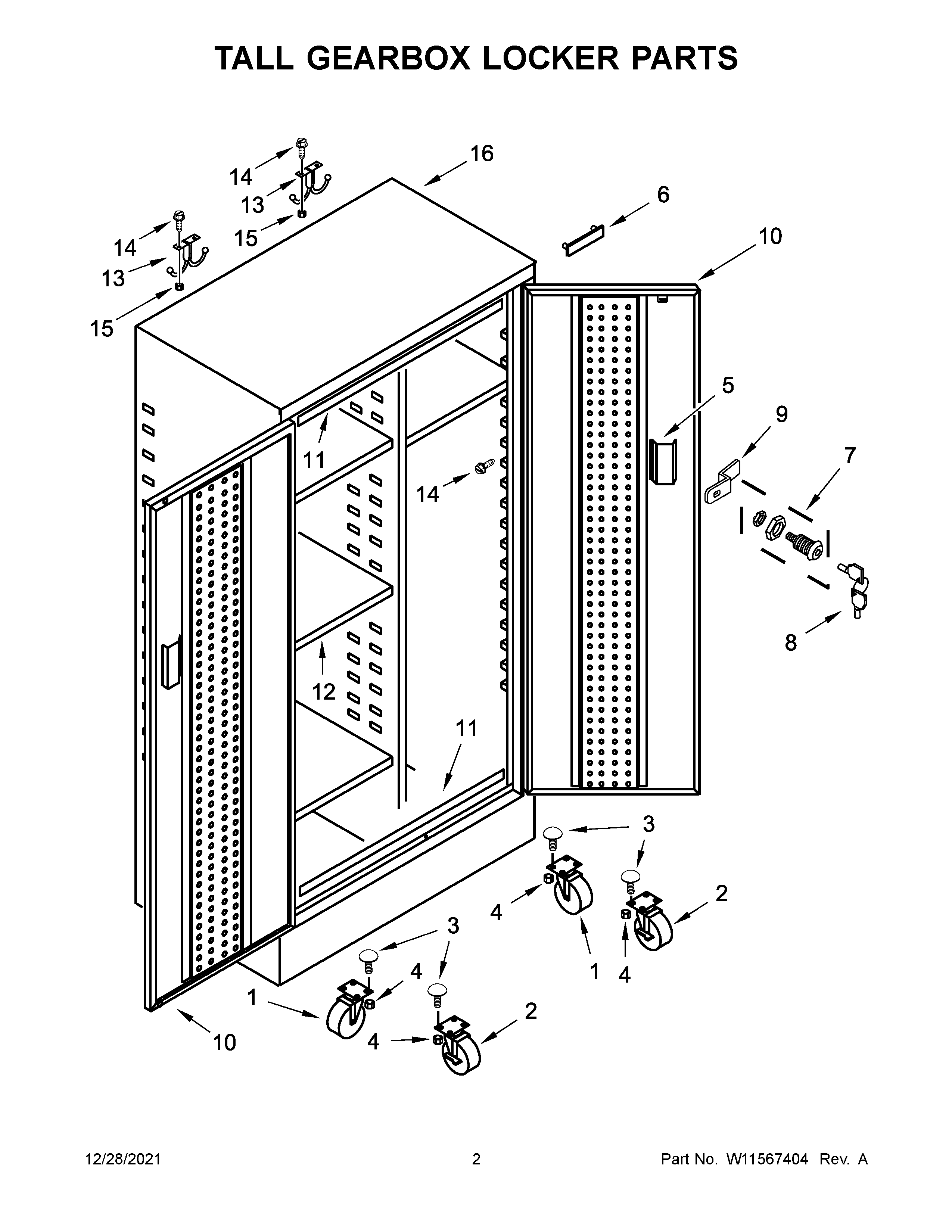 TALL GEARBOX LOCKER PARTS