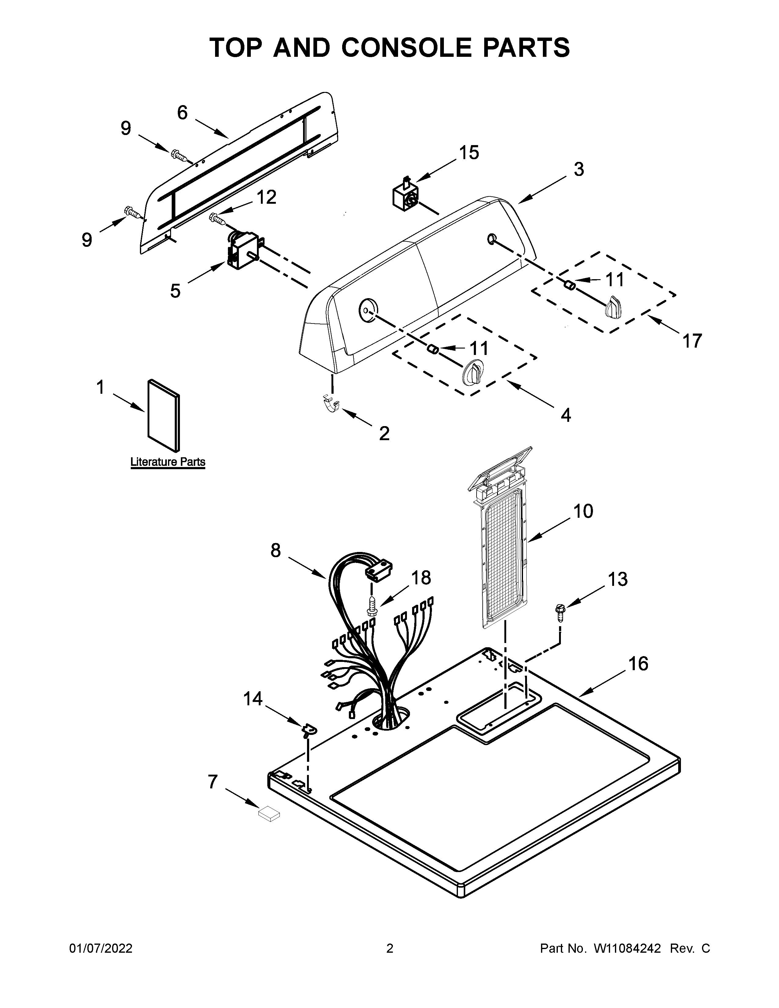 Top and console parts