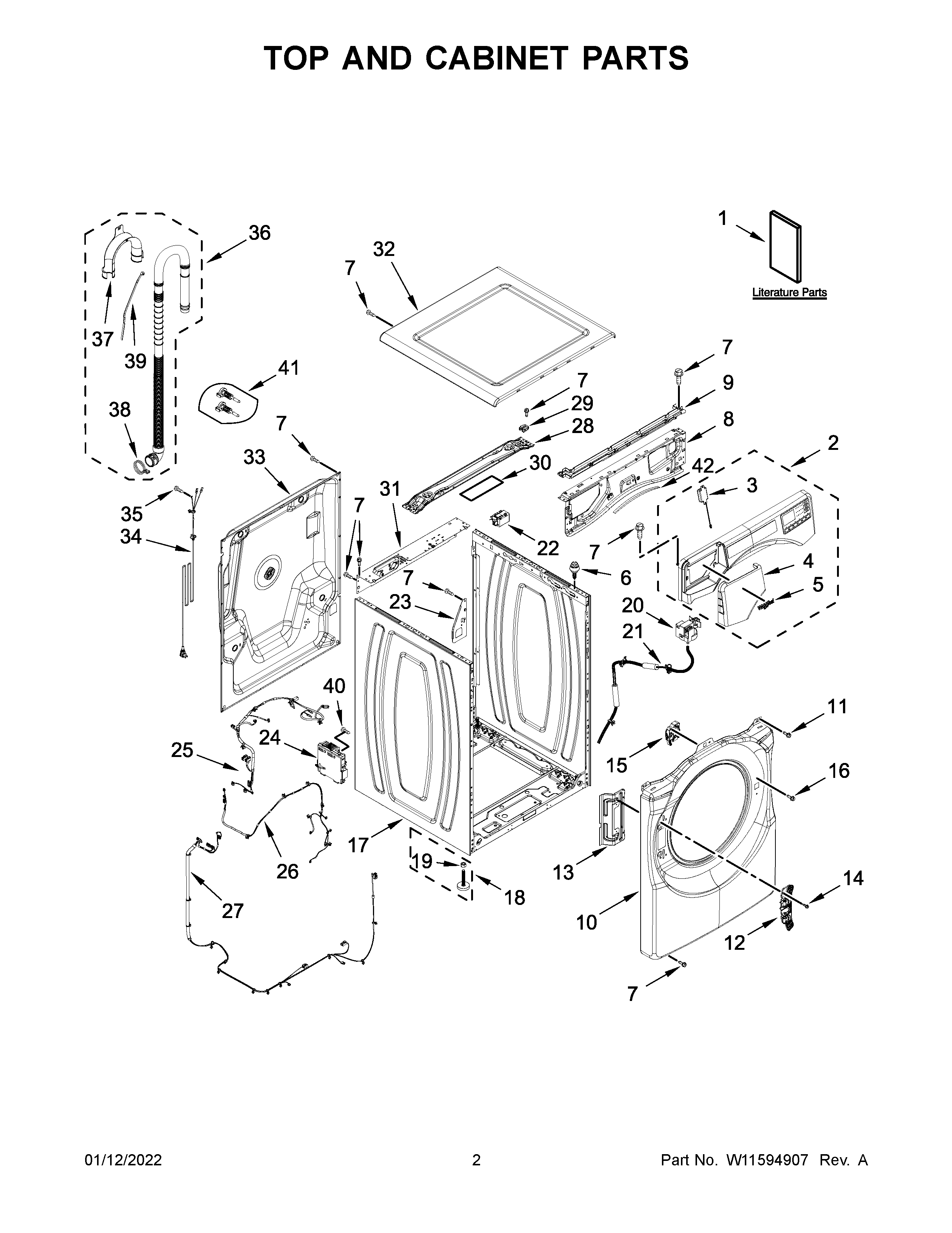 TOP AND CABINET PARTS