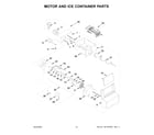 Kenmore 10650049717 motor and ice container parts diagram
