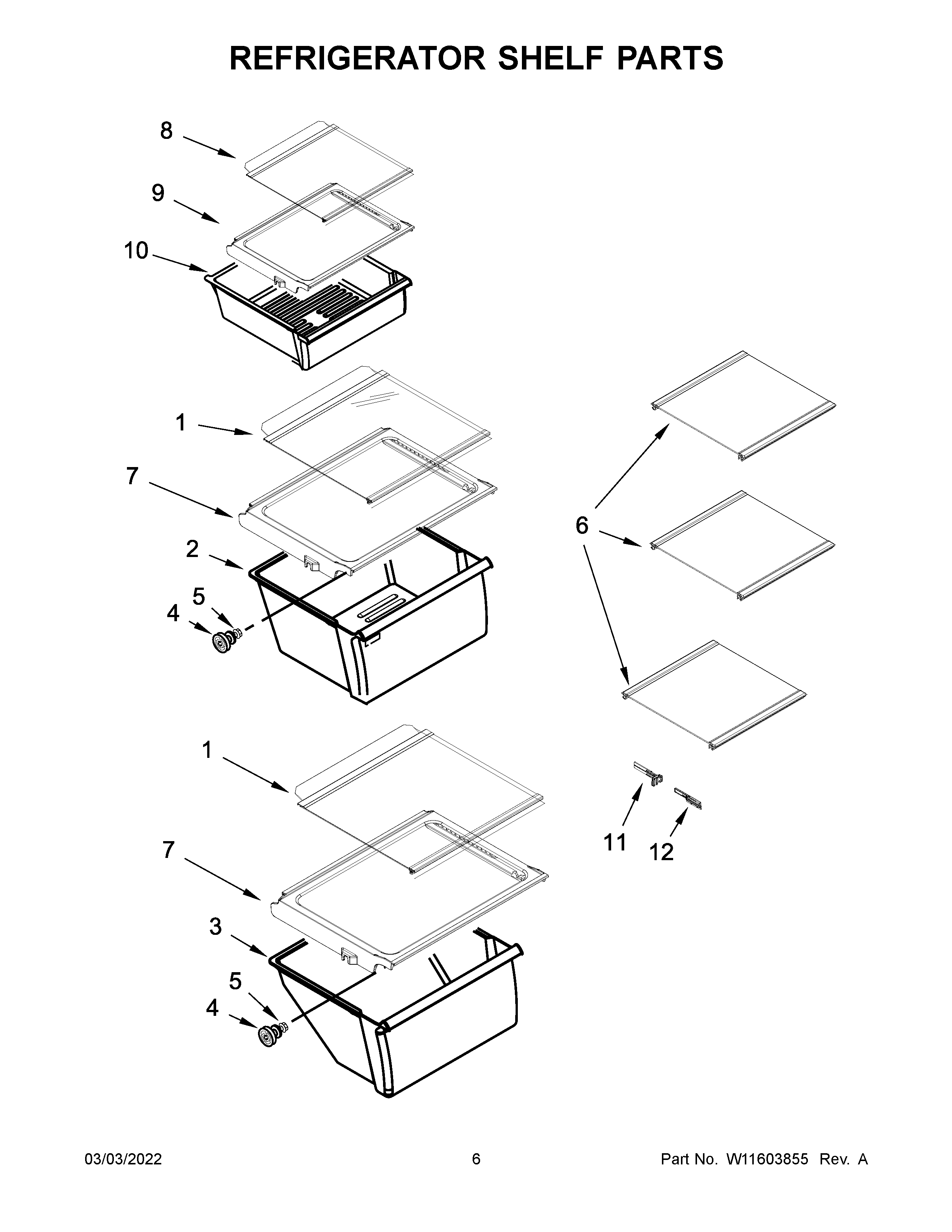 REFRIGERATOR SHELF PARTS