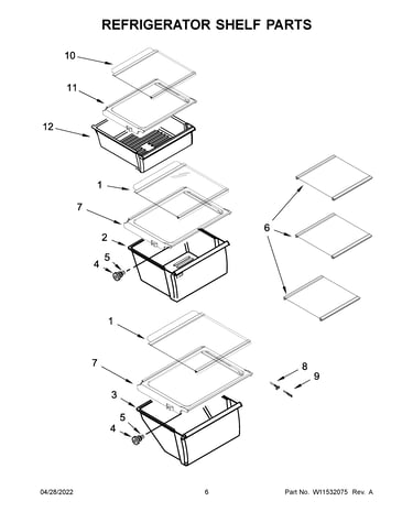 Refrigerator shelf parts