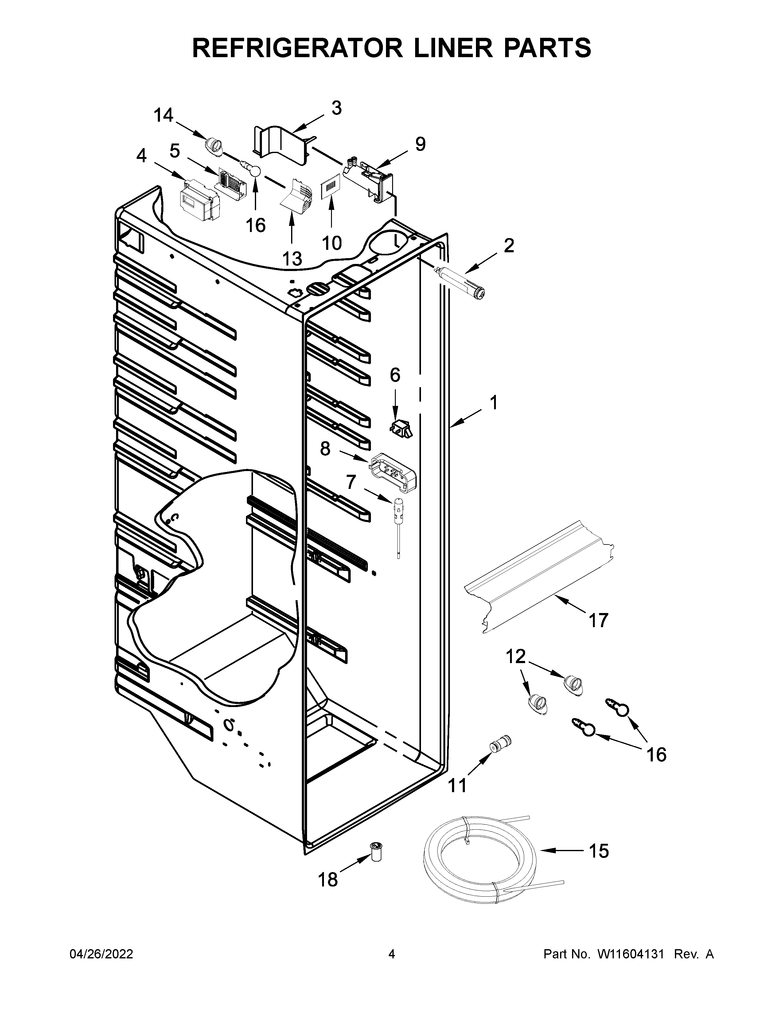 REFRIGERATOR LINER PARTS