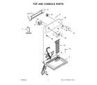 Kenmore 11070222514 top and console parts diagram