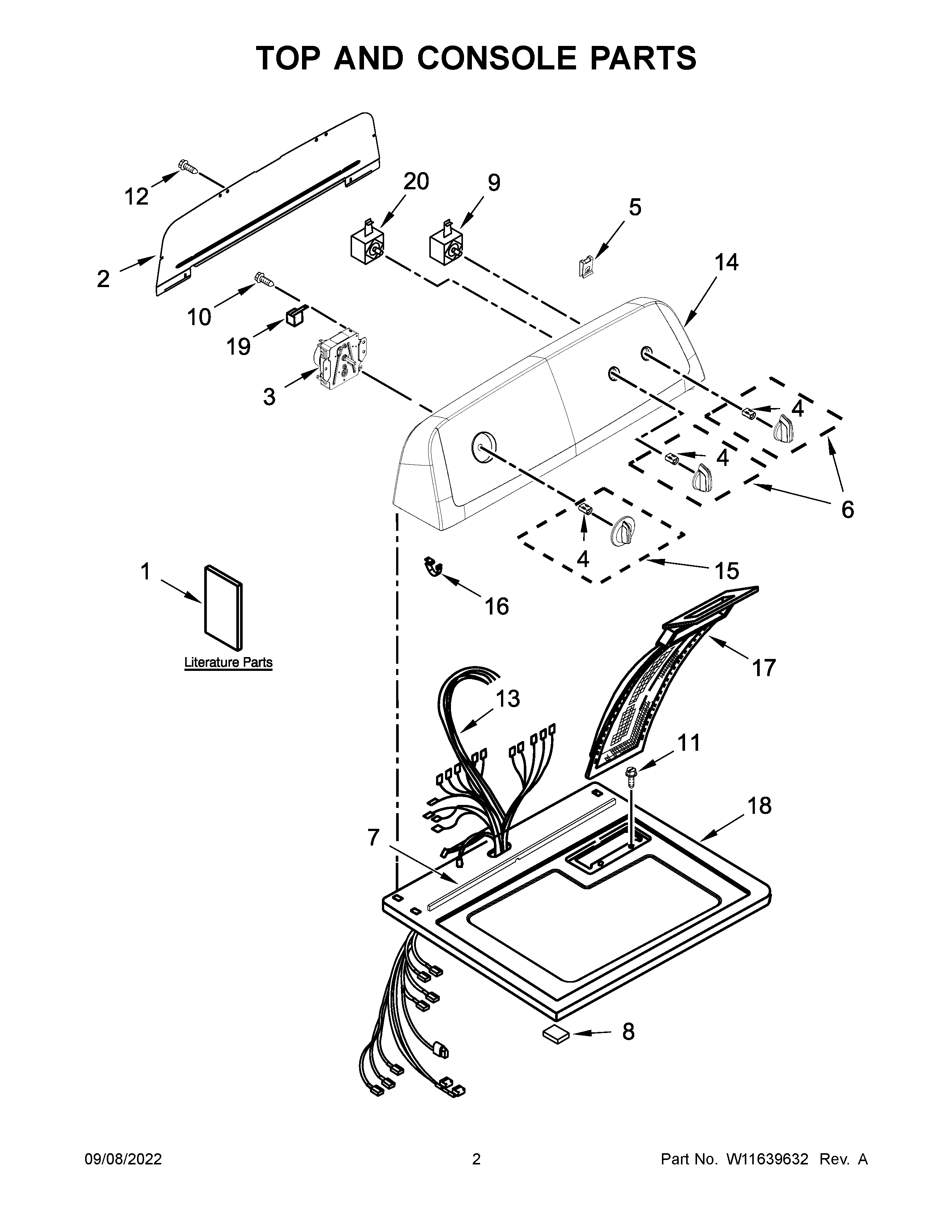 Top and console parts