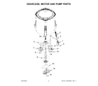 Kenmore 11020362813 gearcase, motor and pump parts diagram