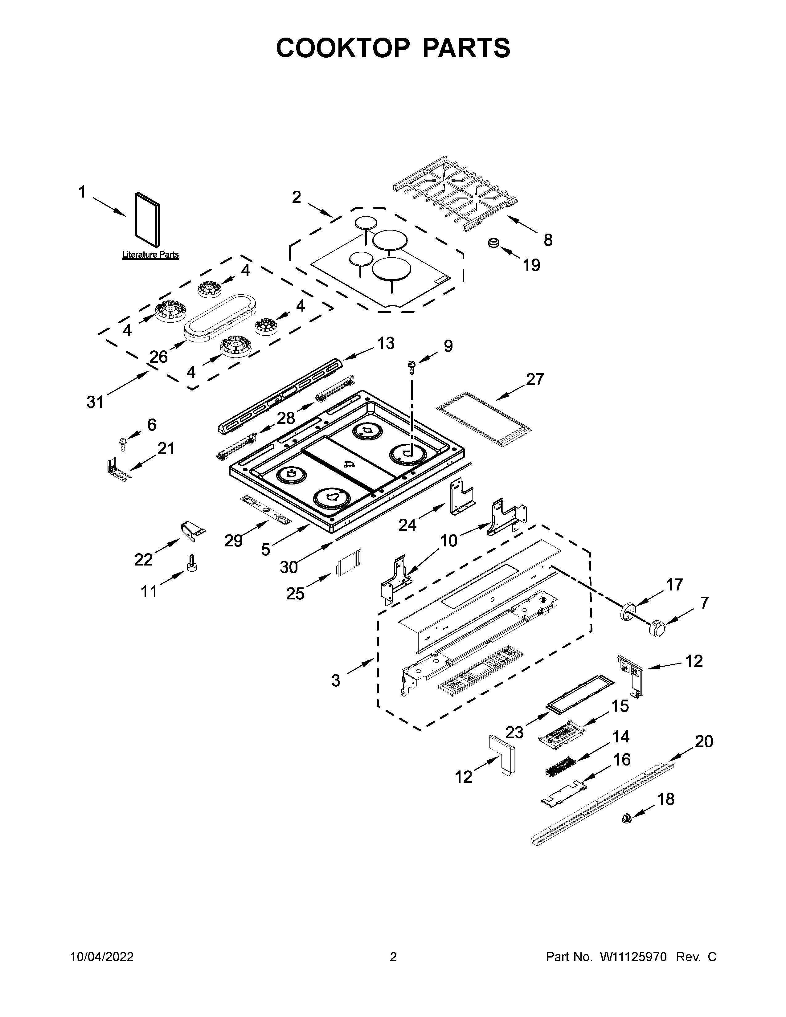 Cooktop parts