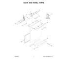 Kenmore 66514142N120 door and panel parts diagram