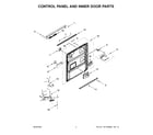 Kenmore 66514145N120 control panel and inner door parts diagram