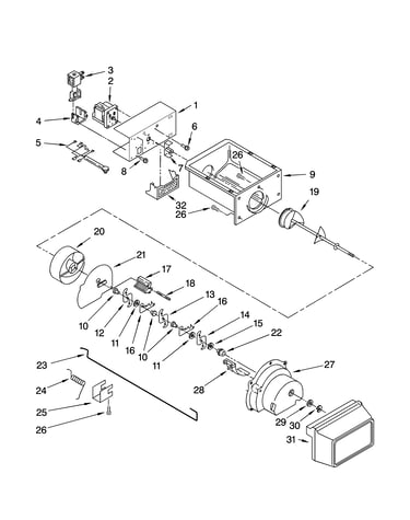 Motor and ice container parts