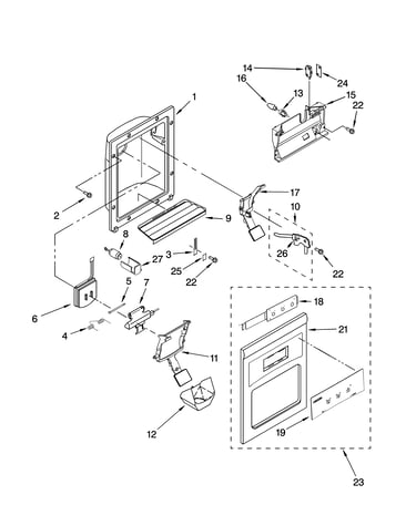 Dispenser front parts
