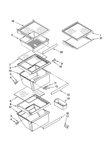Refrigerator shelf parts