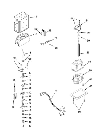 Motor and ice container parts