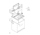 Kenmore 11028622700 top and cabinet parts diagram