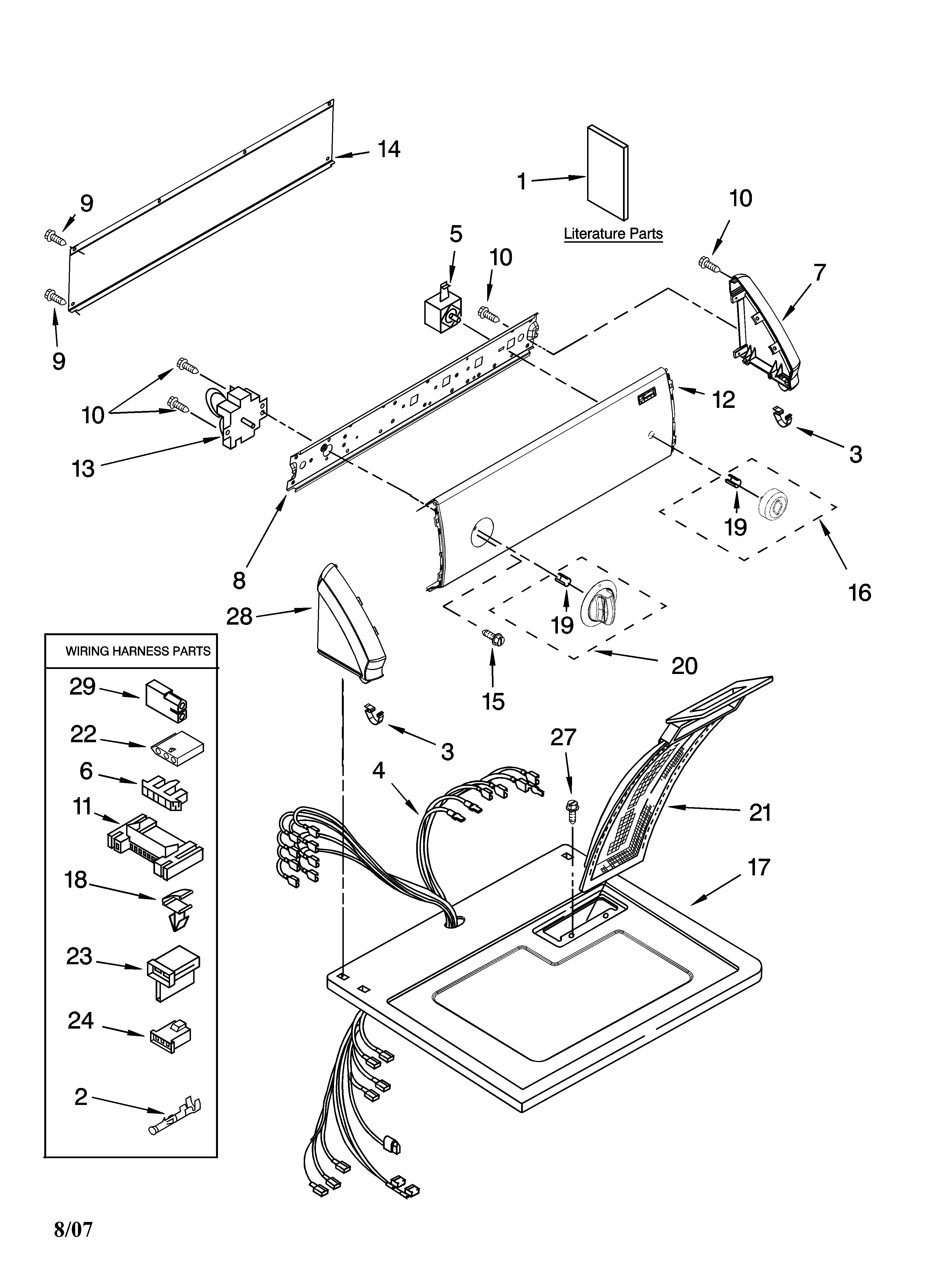 Top and console parts