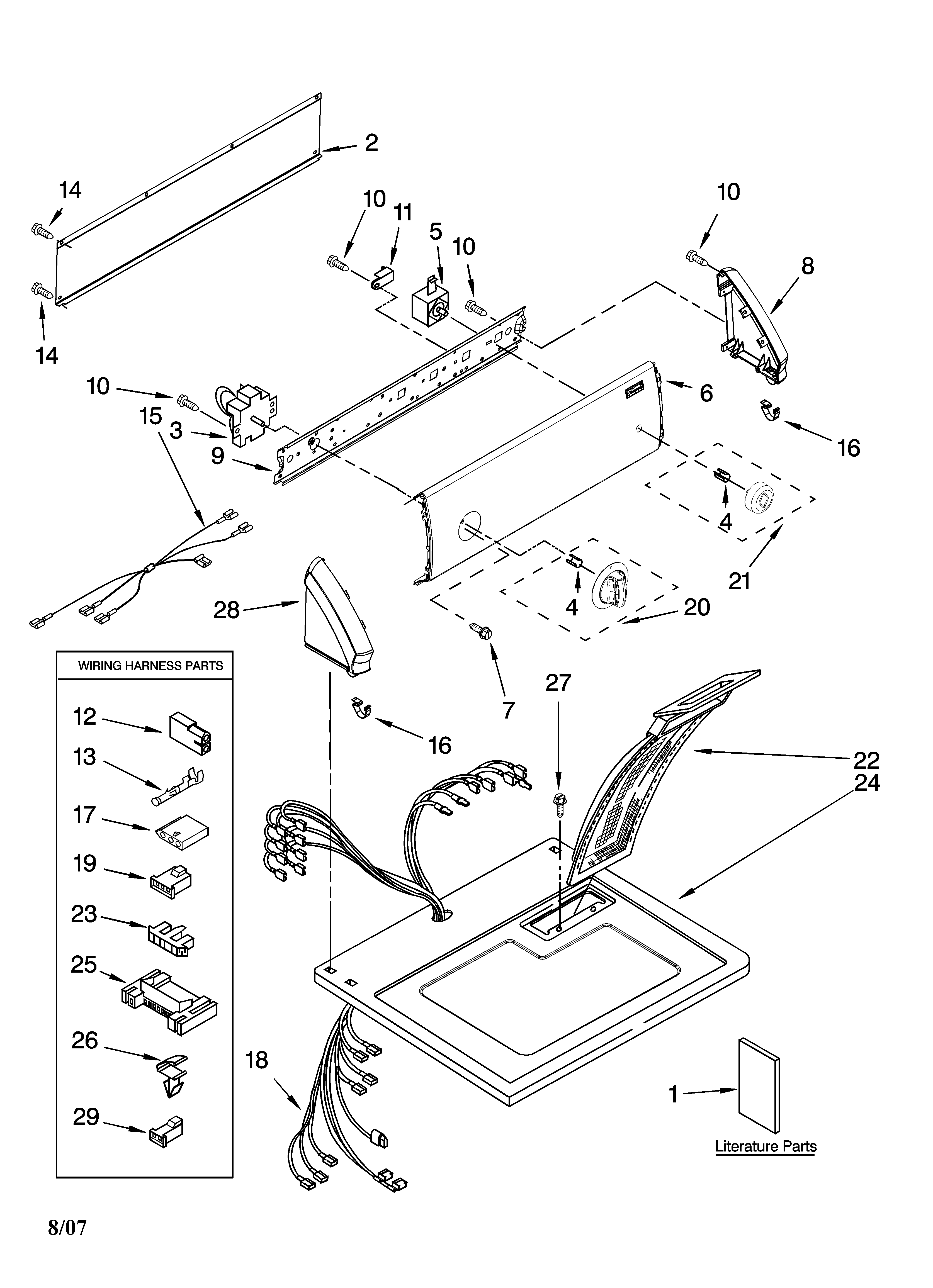 Top and console parts