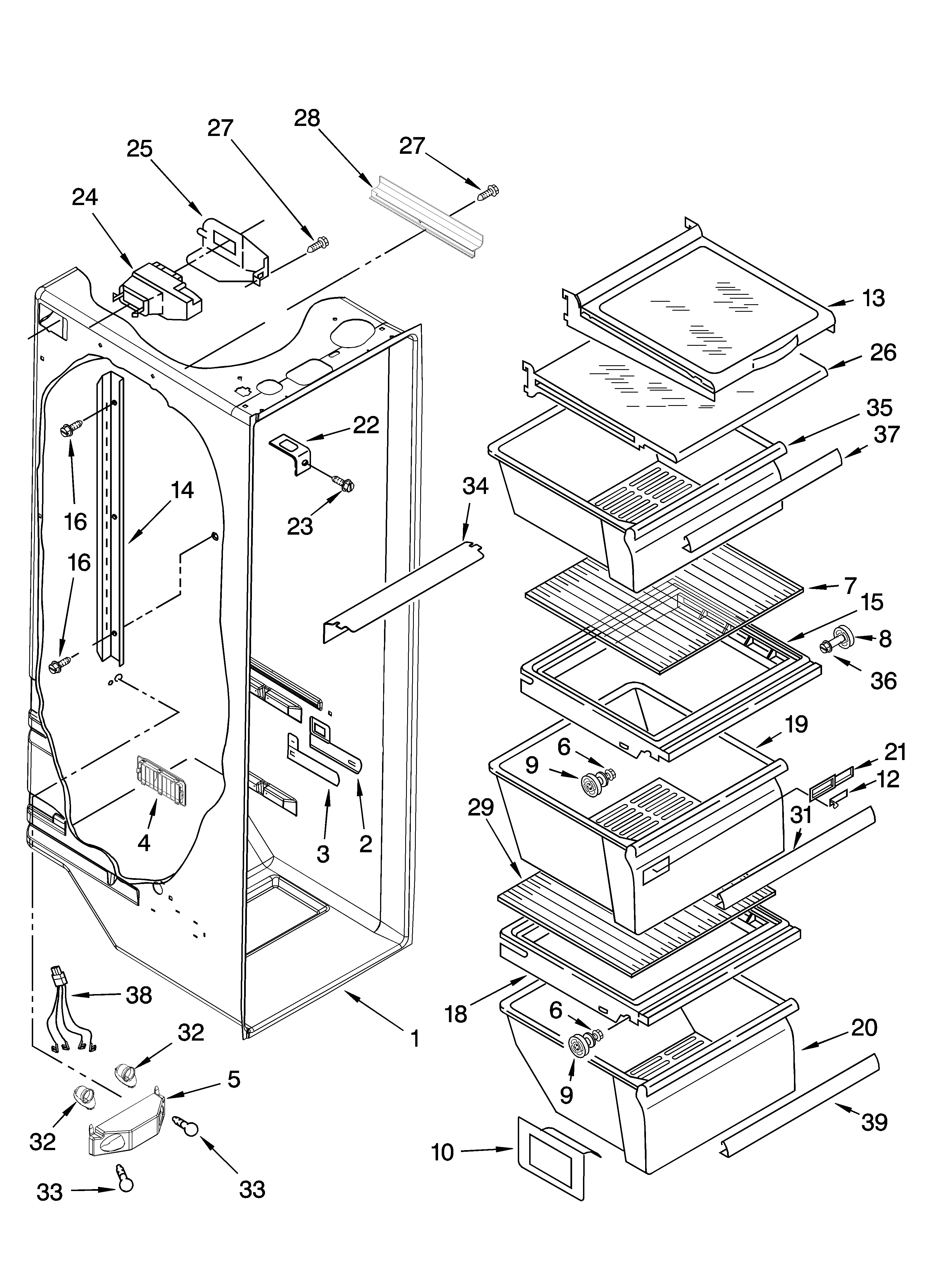 REFRIGERATOR LINER PARTS