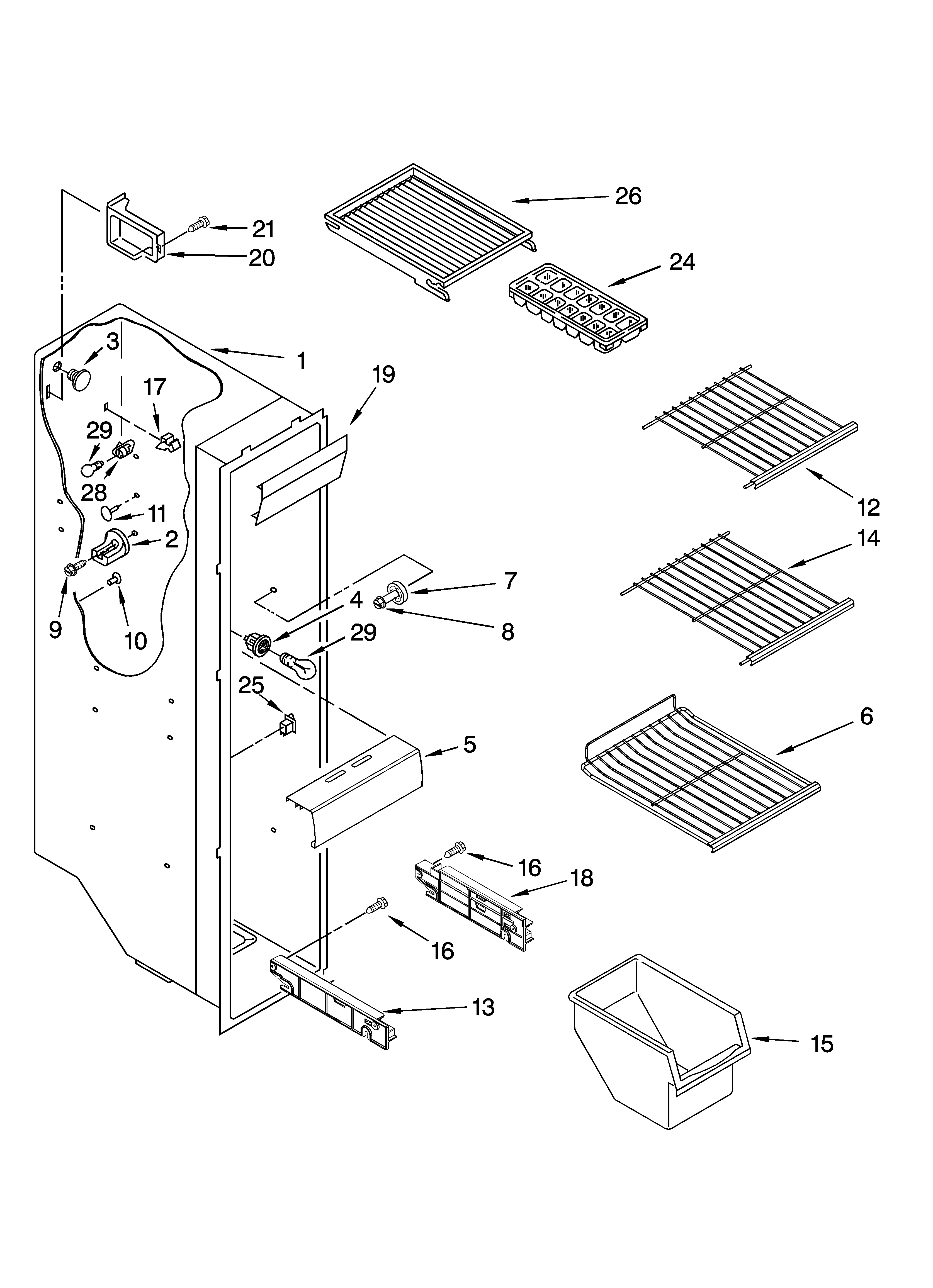 FREEZER LINER PARTS