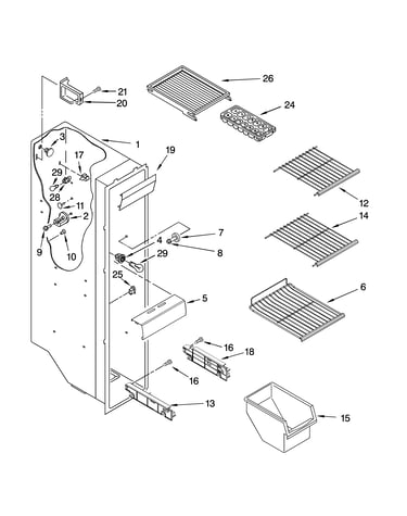 Freezer liner parts