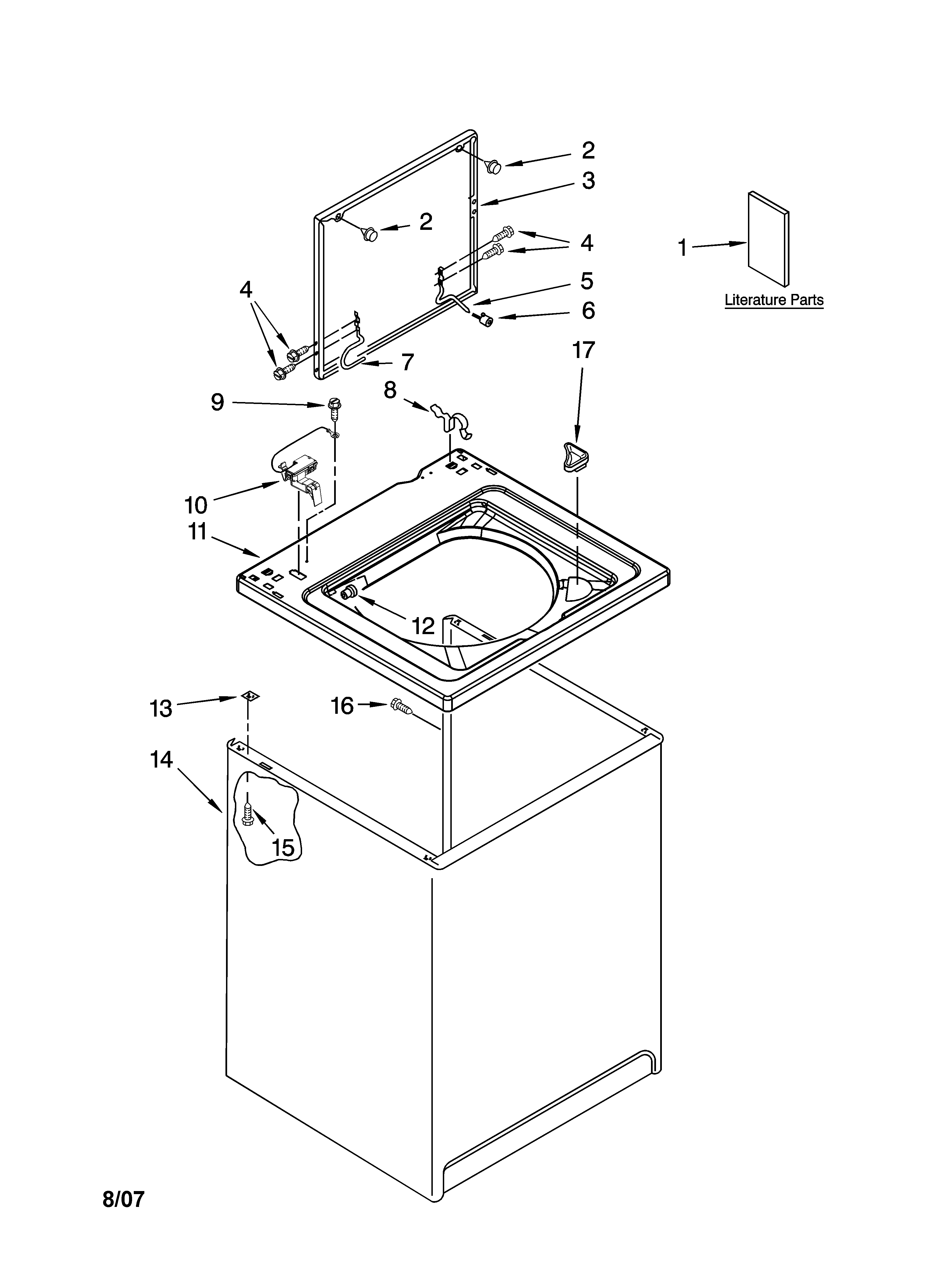 Top and cabinet parts