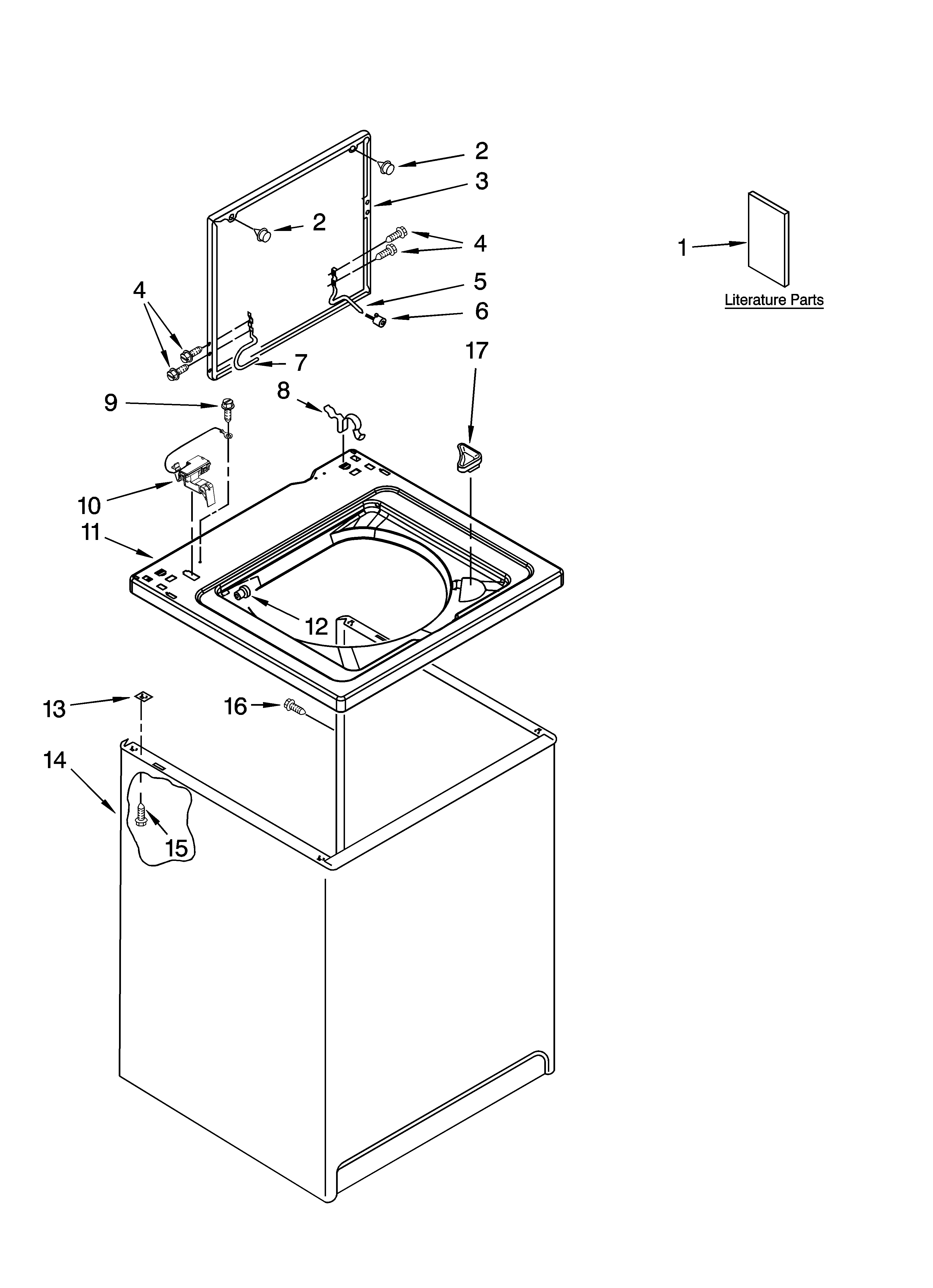 Top and cabinet parts
