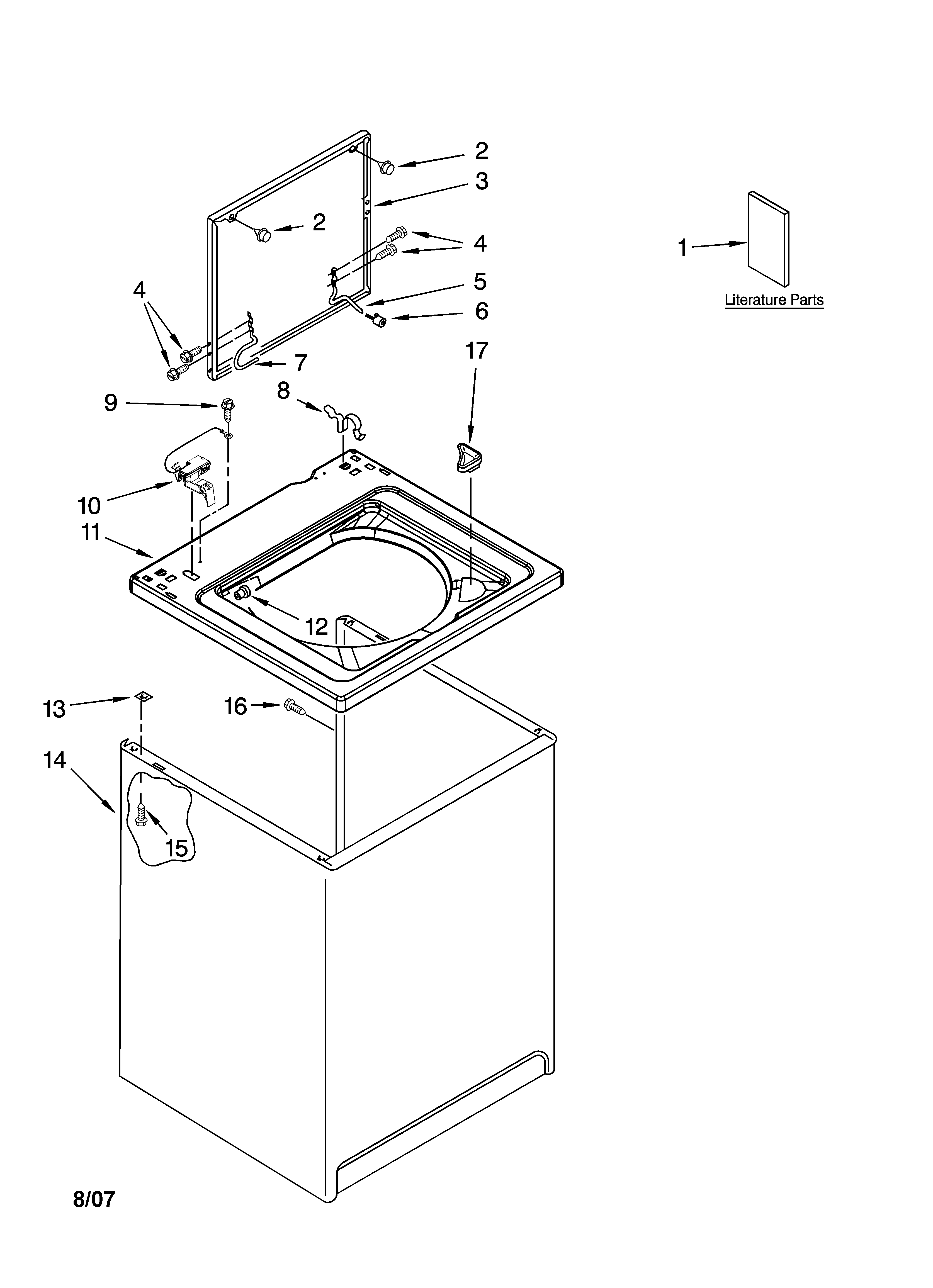 Top and cabinet parts