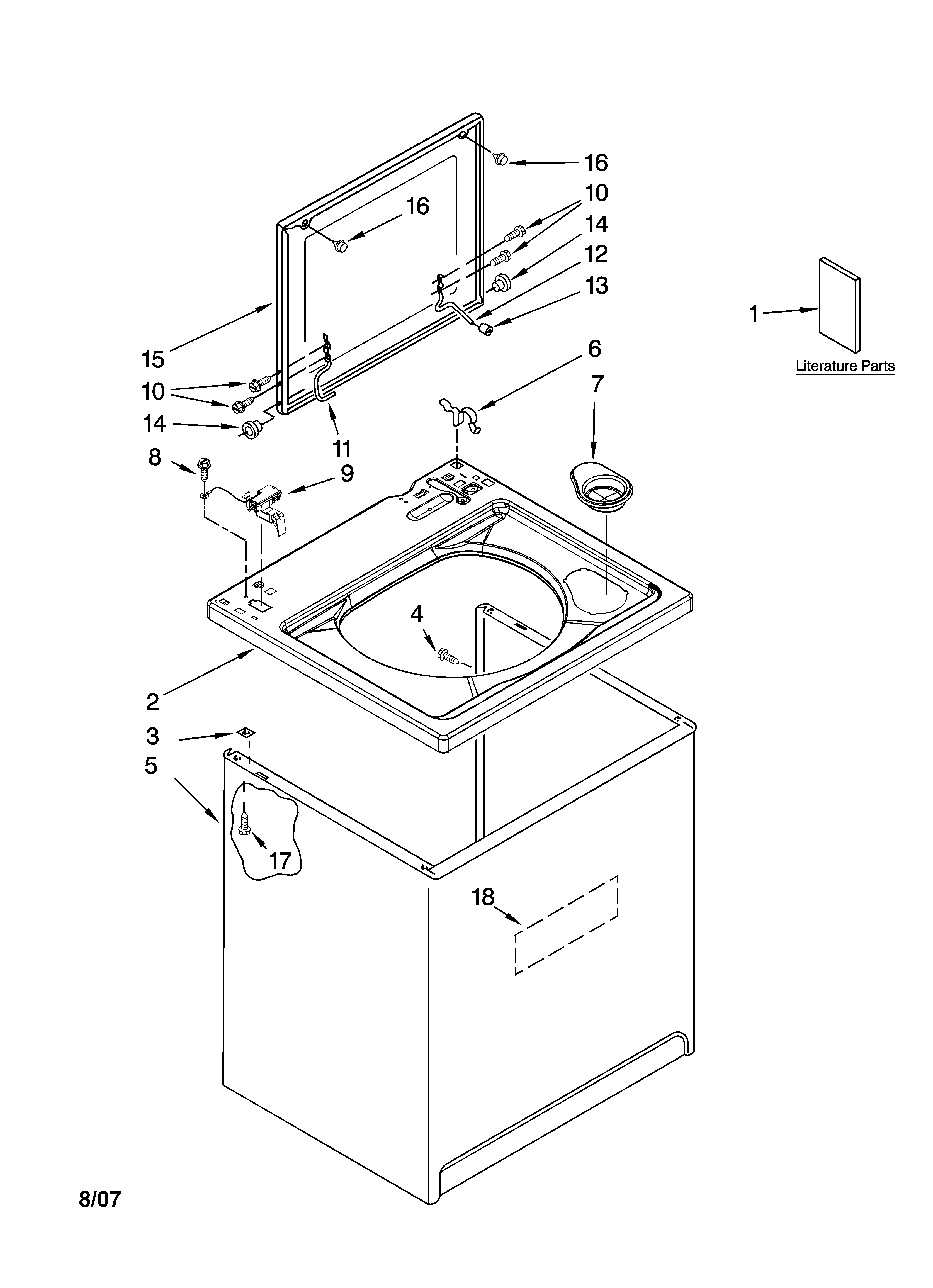 Top and cabinet parts
