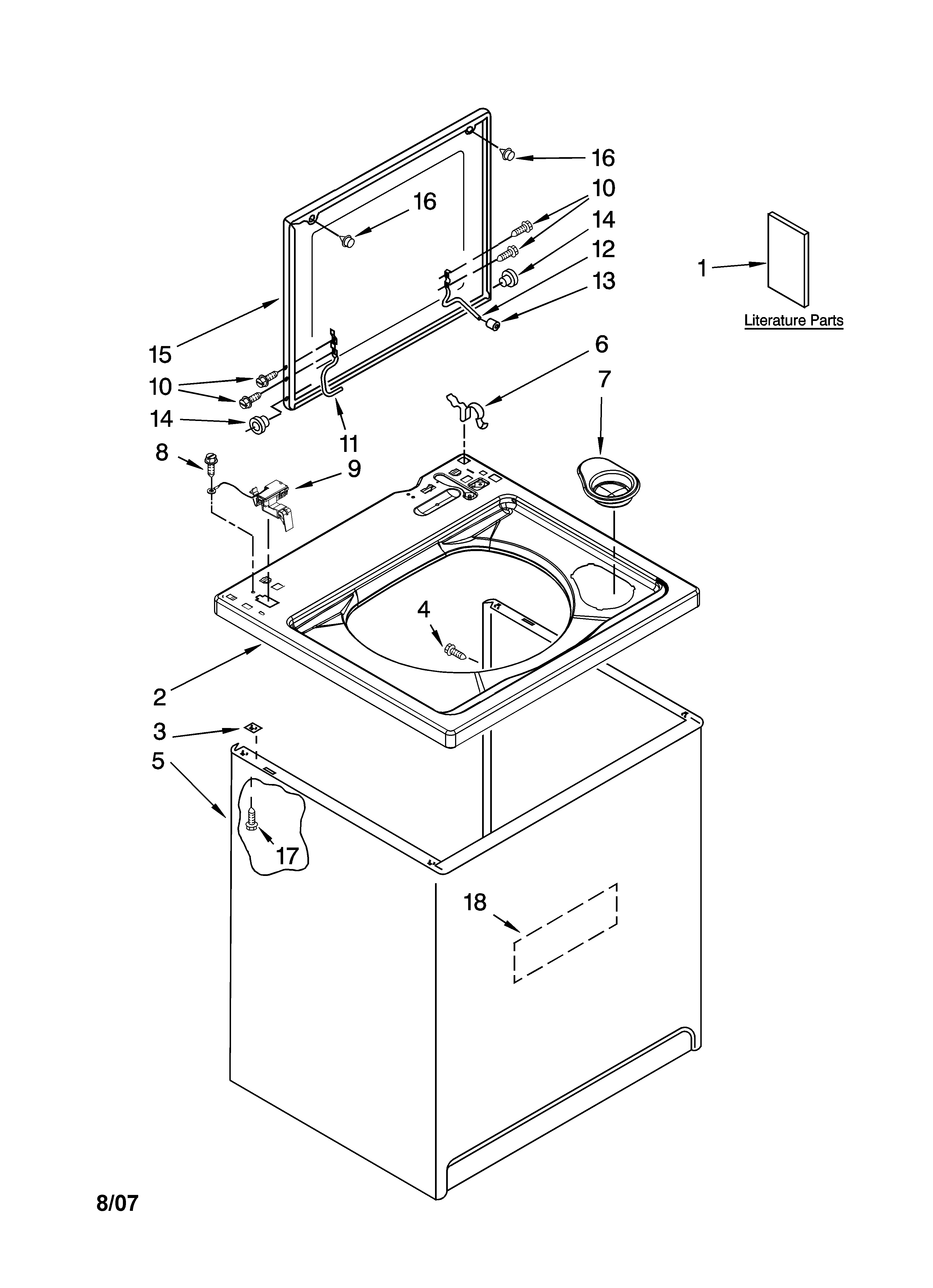Top and cabinet parts