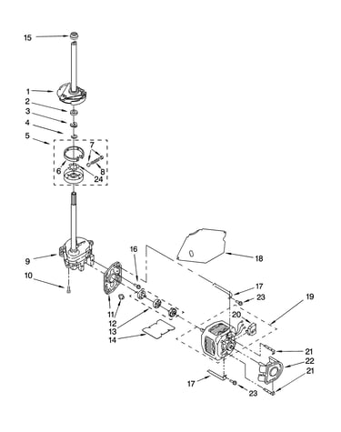 Brake, clutch, gearcase, motor and pump parts