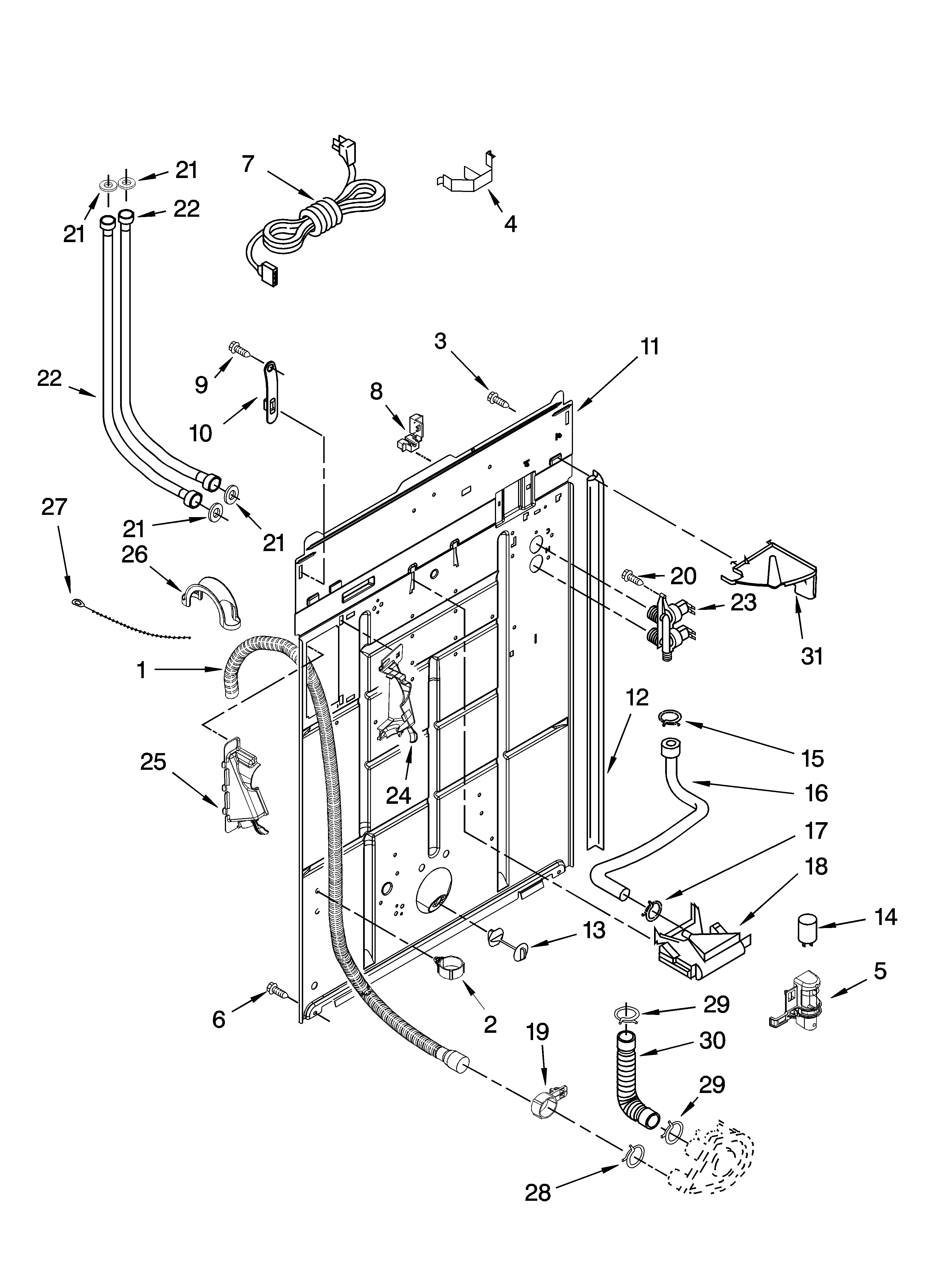 Rear panel parts
