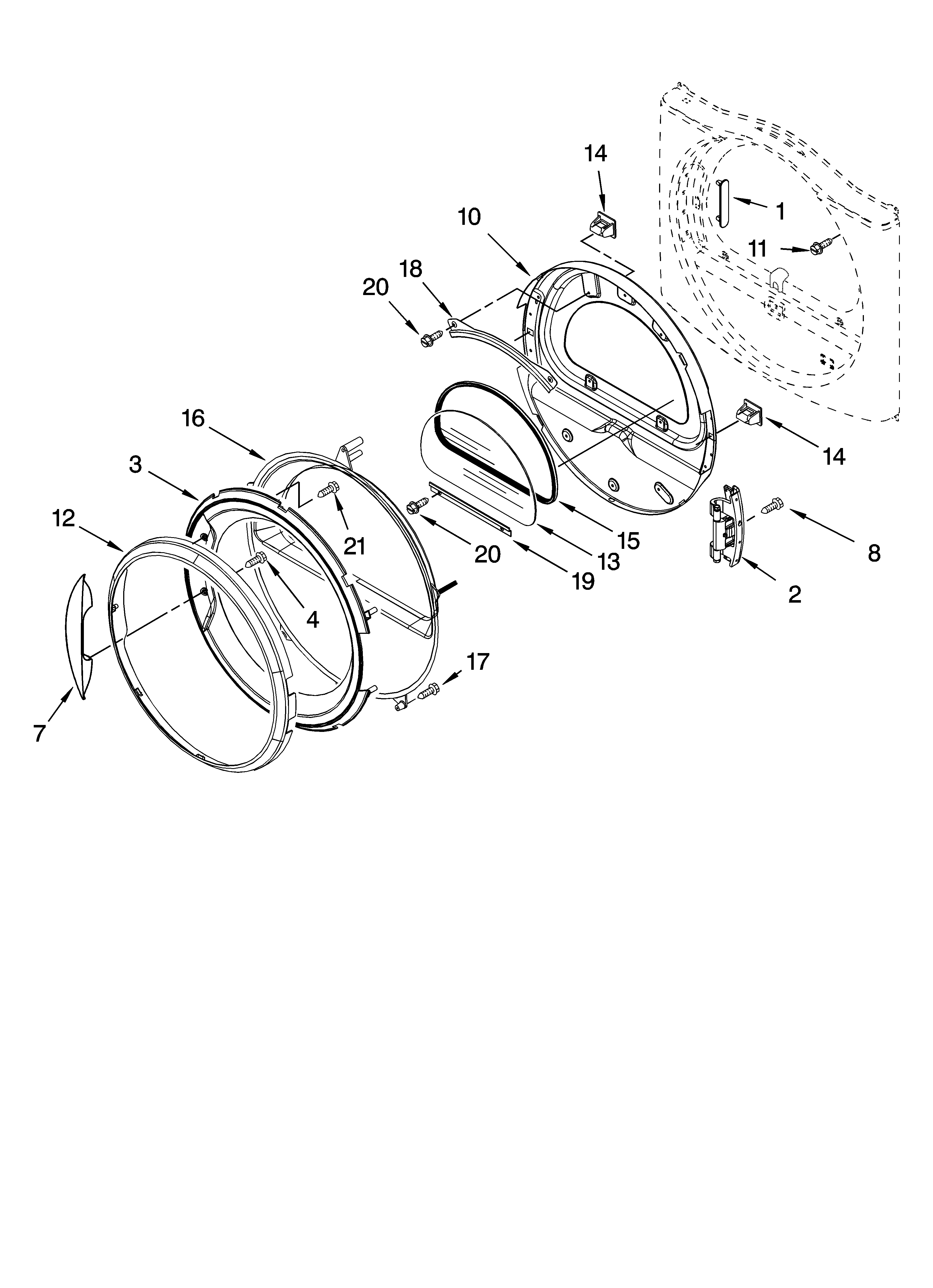 Door parts, optional parts (not included)