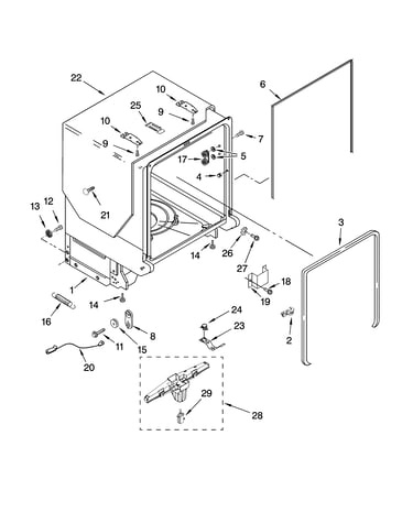 Tub and frame parts