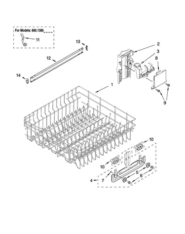 Upper rack and track parts