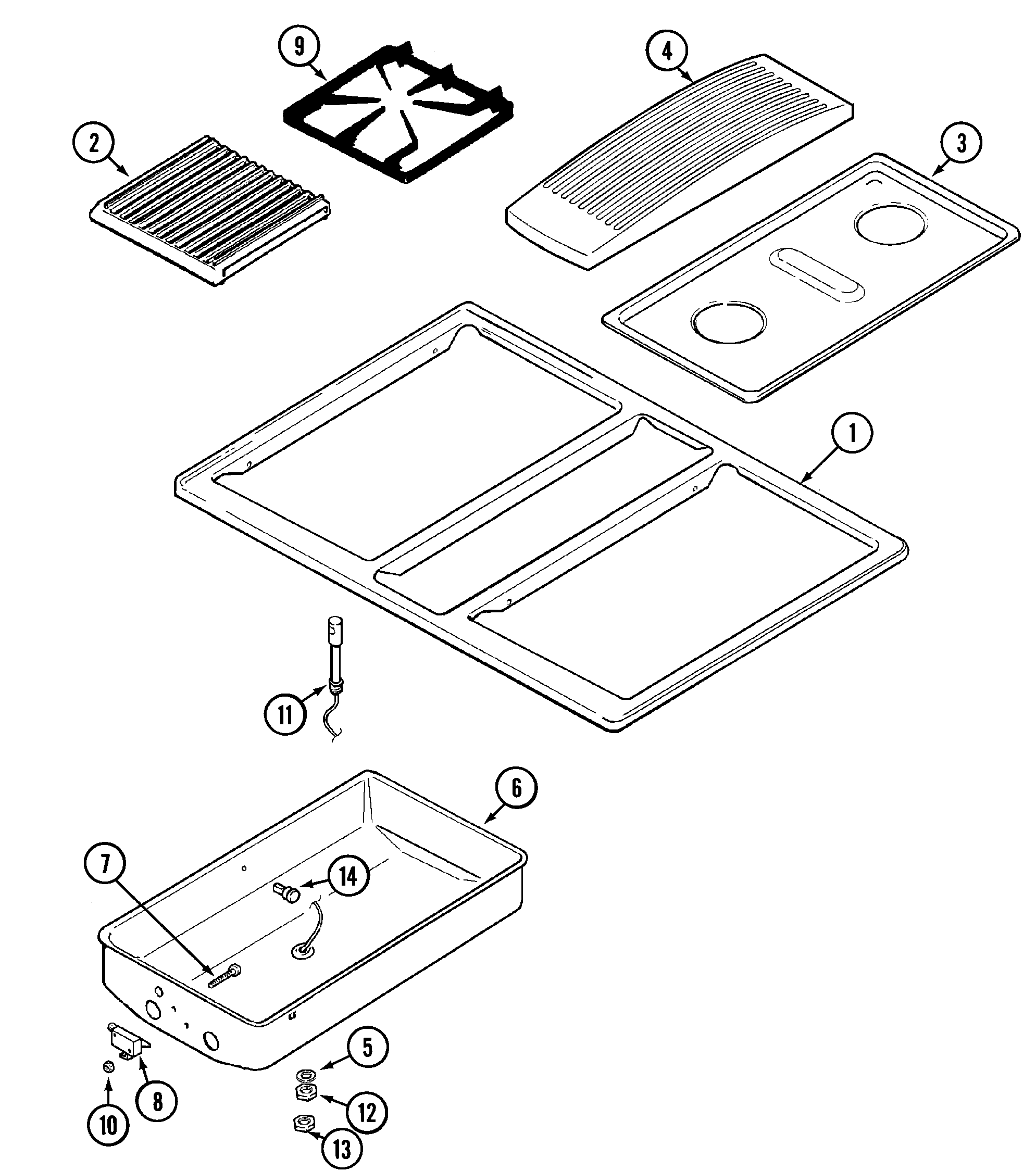 TOP ASSEMBLY (PF,PG,PK,PR MODELS)