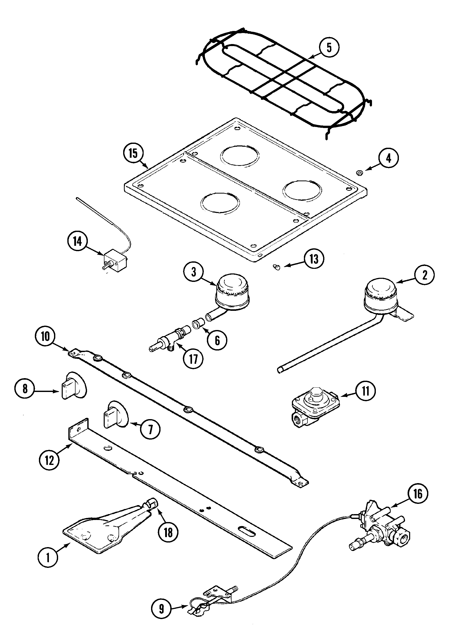 Top & gas controls