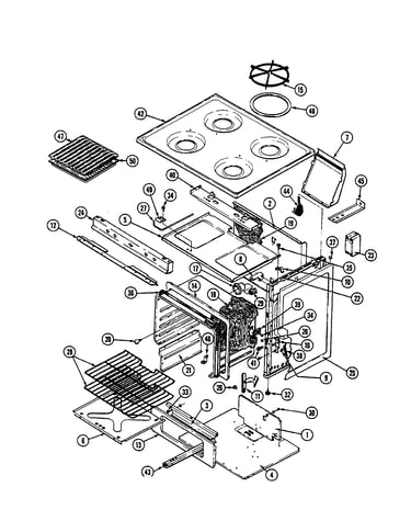 Oven body and main top