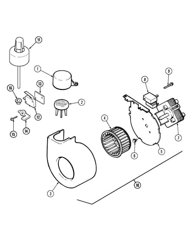 Blower, float & water level switch (aam)
