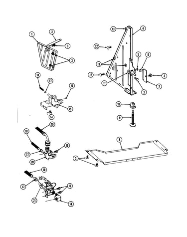 Tub support-left hand