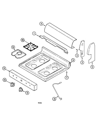 Control panel/top assembly