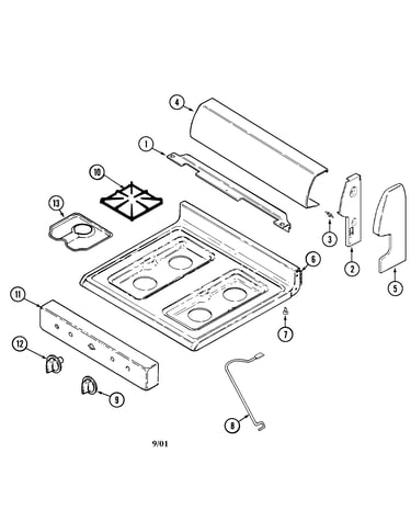 Control panel/top assembly