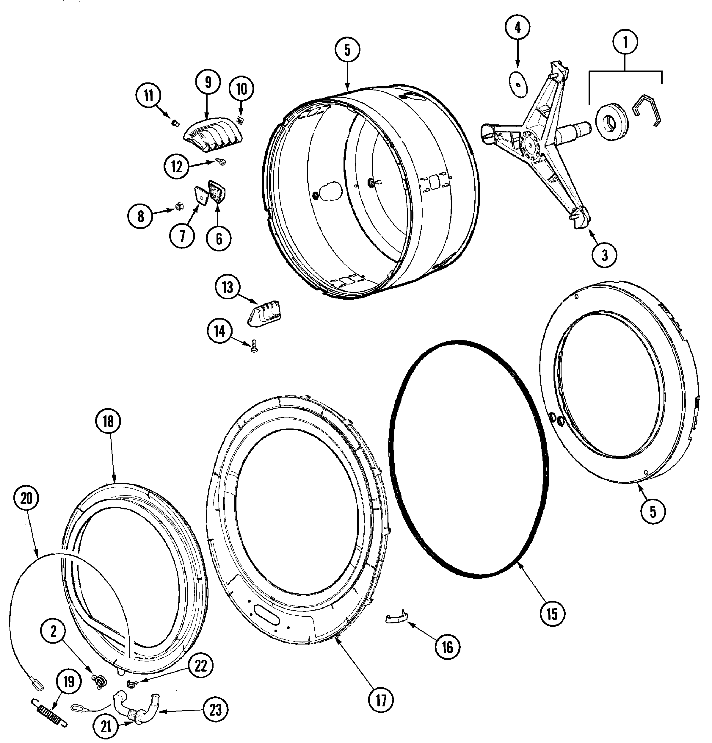 Spinner assembly & outer tub cover