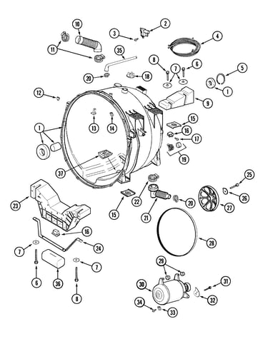 Outer tub & motor