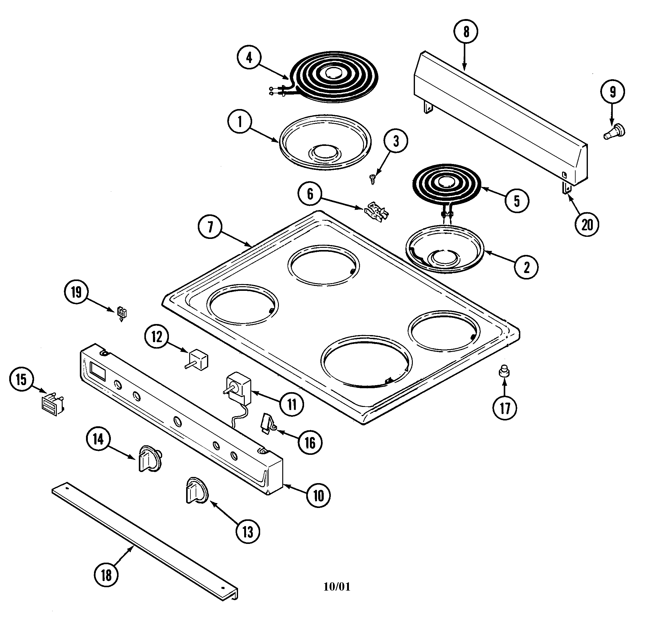 CONTROL PANEL/TOP ASSEMBLY