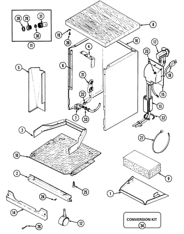 Cabinet & faucet coupler assy.