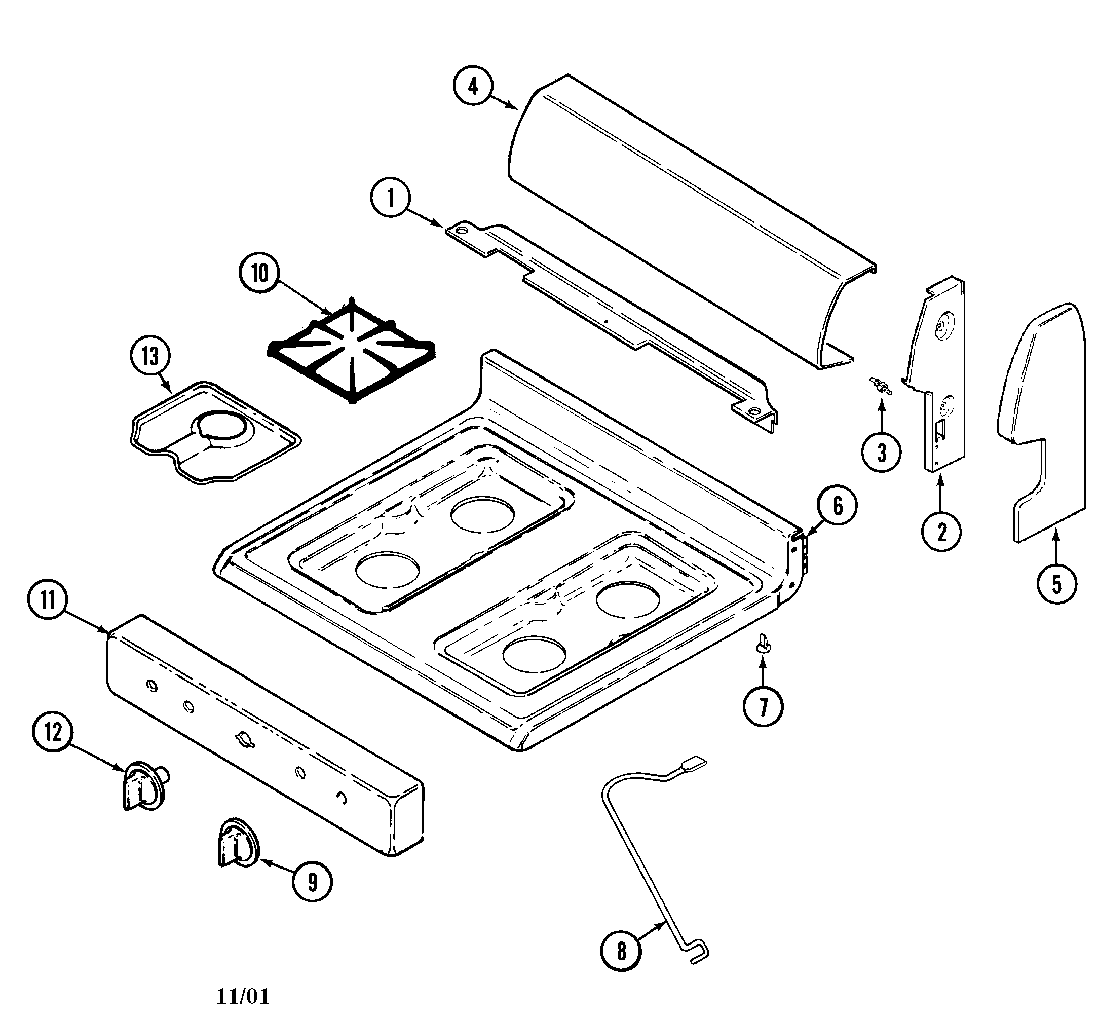 Control panel/top assembly