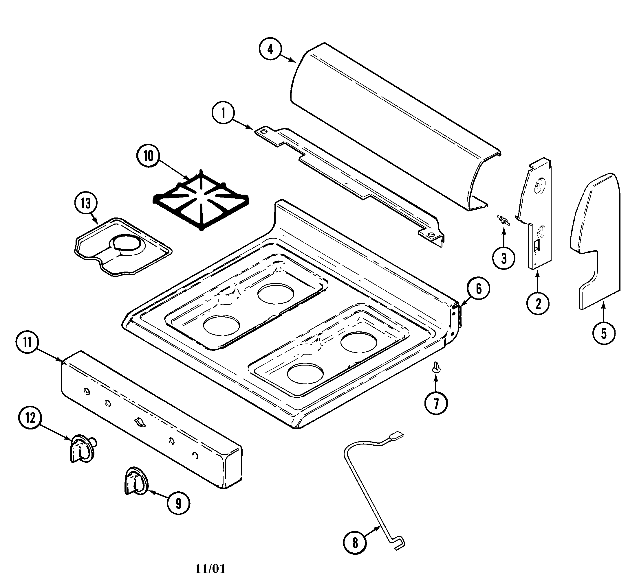 Control panel/top assembly