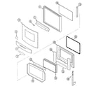 Jenn-Air JJW8627BAB door (upper & lower) diagram