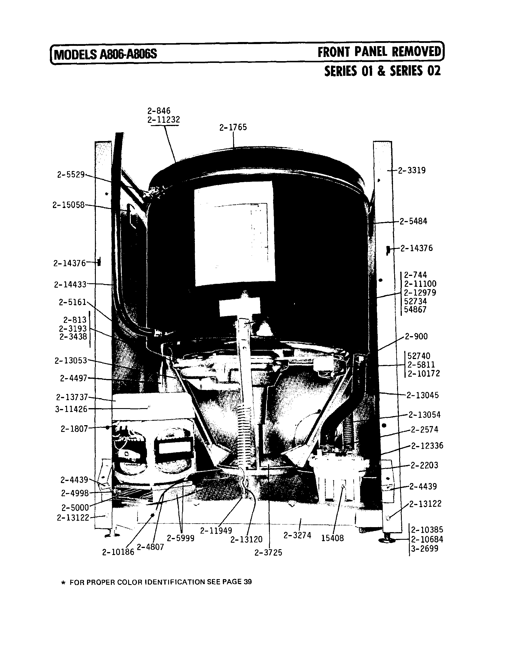 Front panel removed series 01 and 02