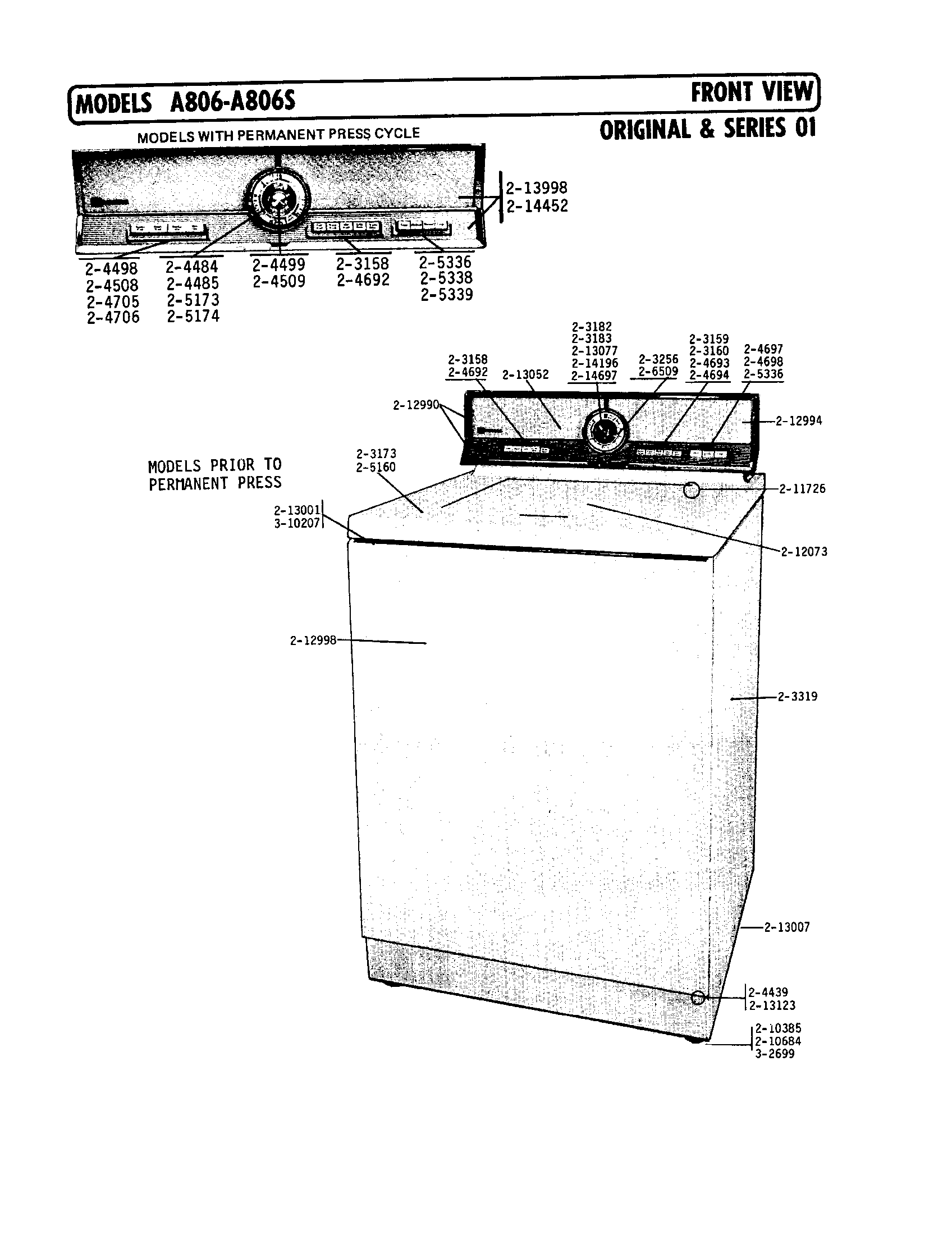 Front view original and series 1
